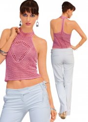 Lined top crocheted exclusive elegant pink