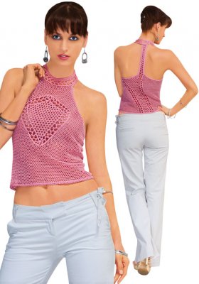 Lined top crocheted exclusive elegant pink