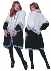 Black and white knitted coat