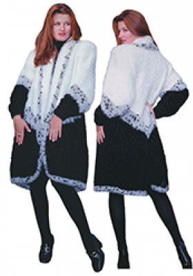 Black and white knitted coat